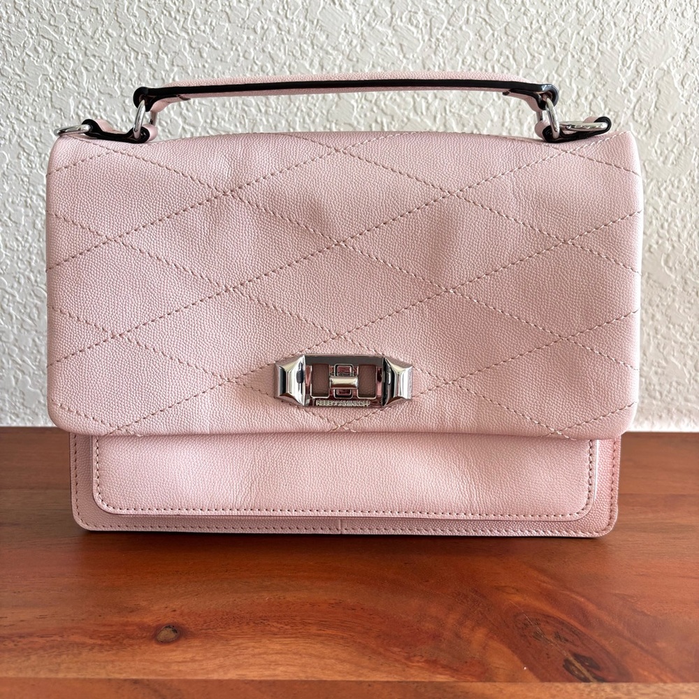 Rebecca Minkoff Je T’aime Quilted Leather Crossbody Bag Peony Pink Wedding Girly